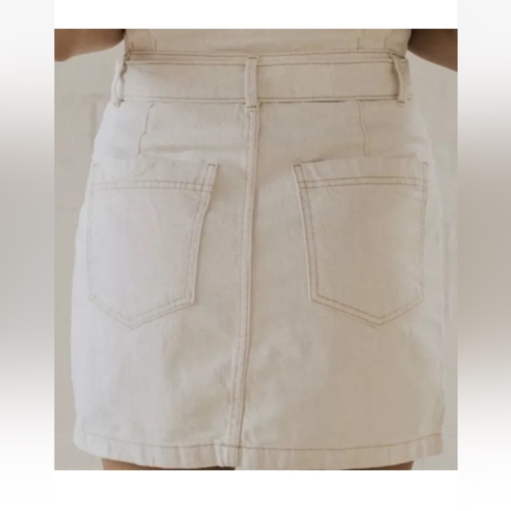 FREE PEOPLE-SPLENDOR IN THE GRASS FRONT TIE JEAN SKIRT - Picture 9 of 11